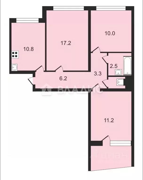 3-к кв. Владимирская область, Ковров Сосновая ул., 41 (62.5 м) - Фото 1