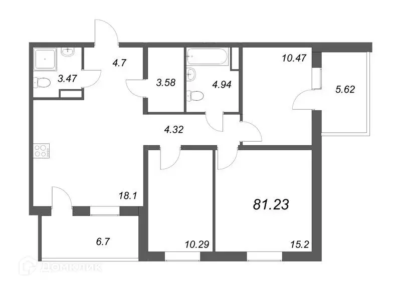 Продаётся 3-к квартира, 81.8 м - Фото 0