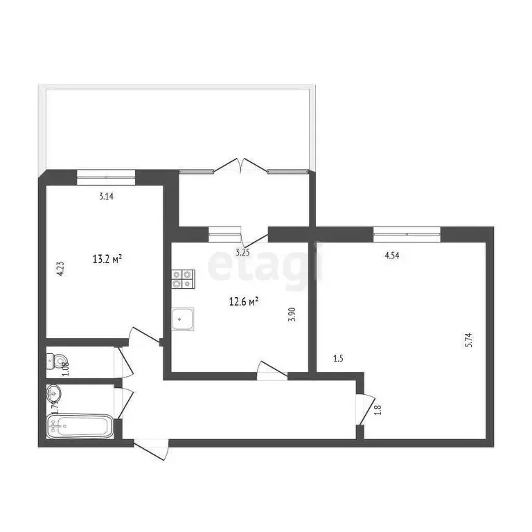 2-комнатная квартира: Тюмень, улица Федюнинского, 30 (66.9 м) - Фото 0