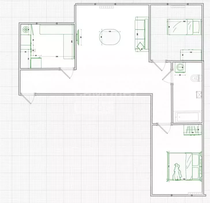 3-к кв. Омская область, Омск ул. Конева, 14к2 (68.4 м) - Фото 2