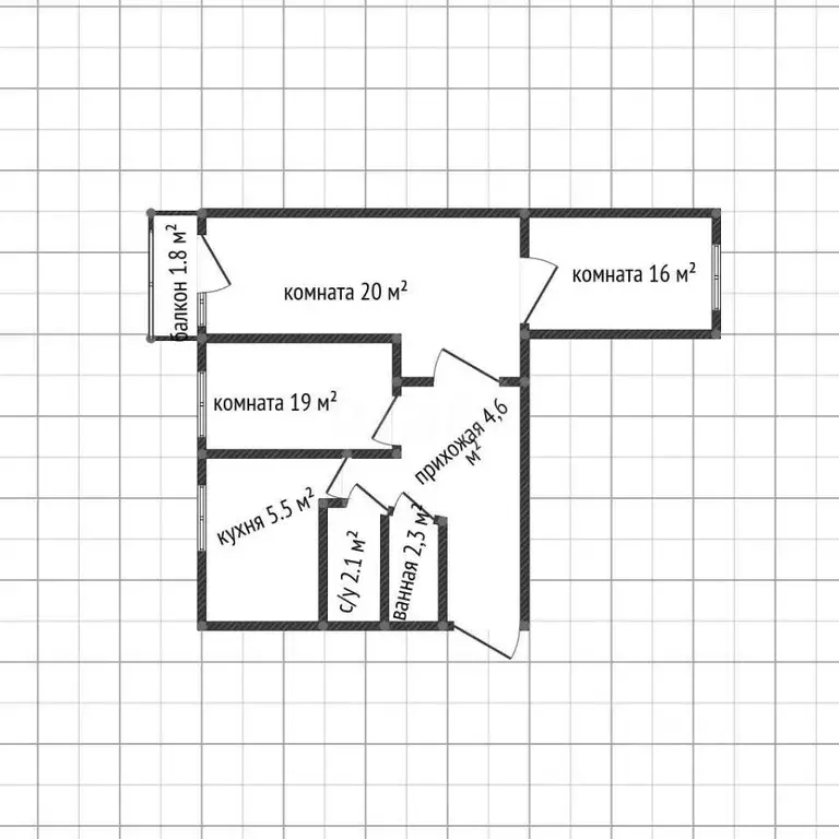 3-к кв. Адыгея, Майкоп Прямая ул., 2А (65.0 м) - Фото 2