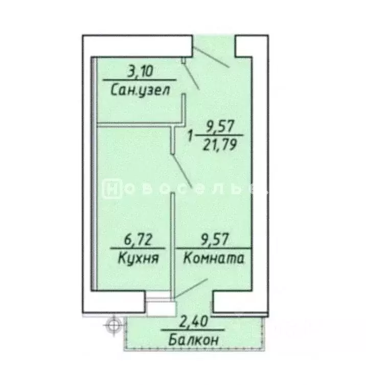 1-к кв. Рязанская область, Рязань ш. Михайловское, 234к1 (21.8 м) - Фото 2