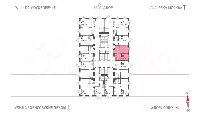 1-к. квартира, 32,8 м, 25/30 эт. - Фото 1