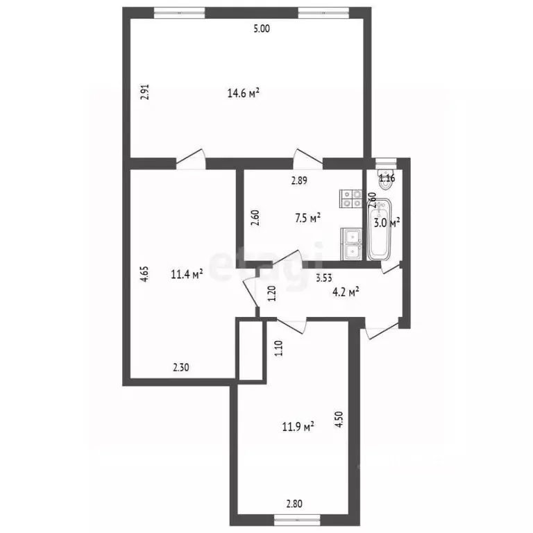 3-к кв. Калужская область, Спас-Деменск Восточная ул., 7 (52.6 м) - Фото 2