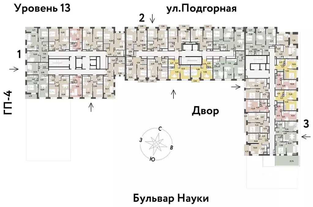 3-к кв. Тюменская область, Тюмень Подгорная ул., 73 (83.24 м) - Фото 1