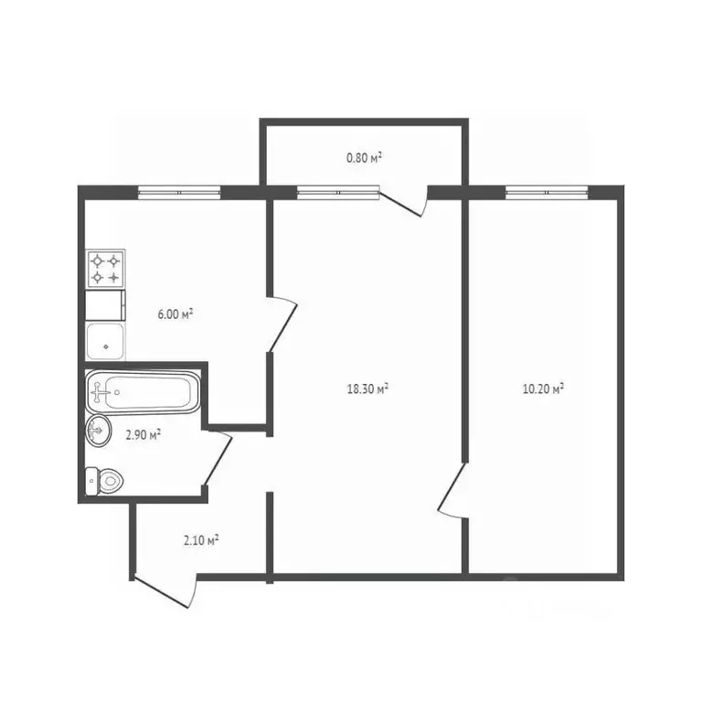 2-к кв. Брянская область, Брянск пер. Фокина, 8 (43.2 м) - Фото 2