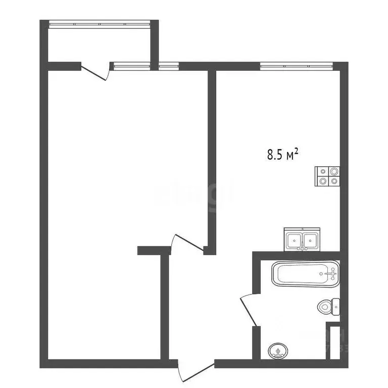 1-к кв. Санкт-Петербург Пулковская ул., 9К2 (31.0 м) - Фото 1