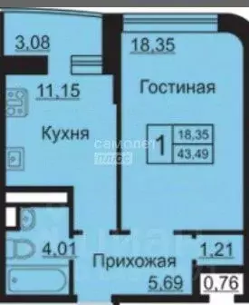 1-к кв. Калужская область, Калуга ул. Кибальчича, 2 (43.5 м) - Фото 2