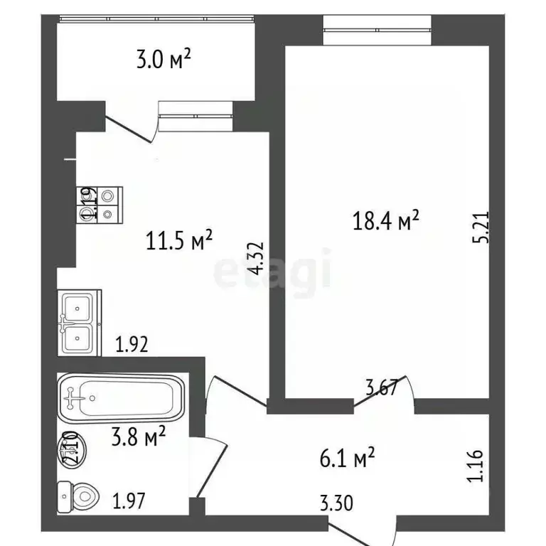 1-к кв. Калужская область, Калуга Турынино мкр, ул. Советская, 178 ... - Фото 2