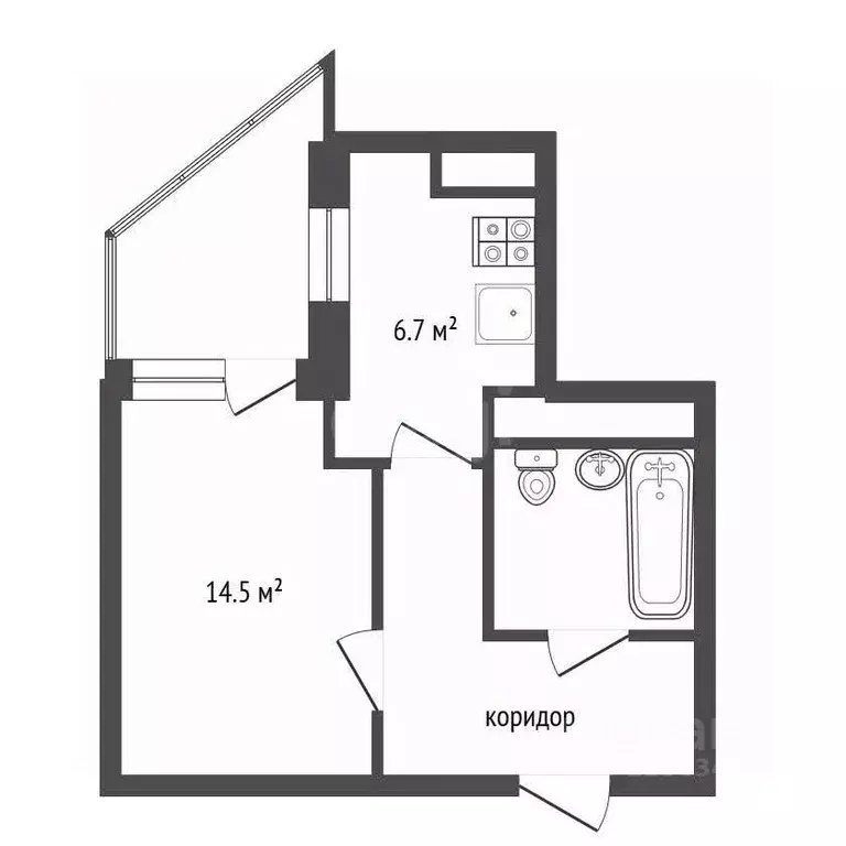1-к кв. Воронежская область, Воронеж бул. Олимпийский, 6 (36.0 м) - Фото 1