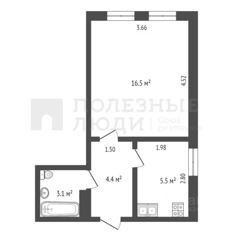 1-к кв. Новгородская область, Боровичи Коммунарная ул., 24 (29.5 м) - Фото 1