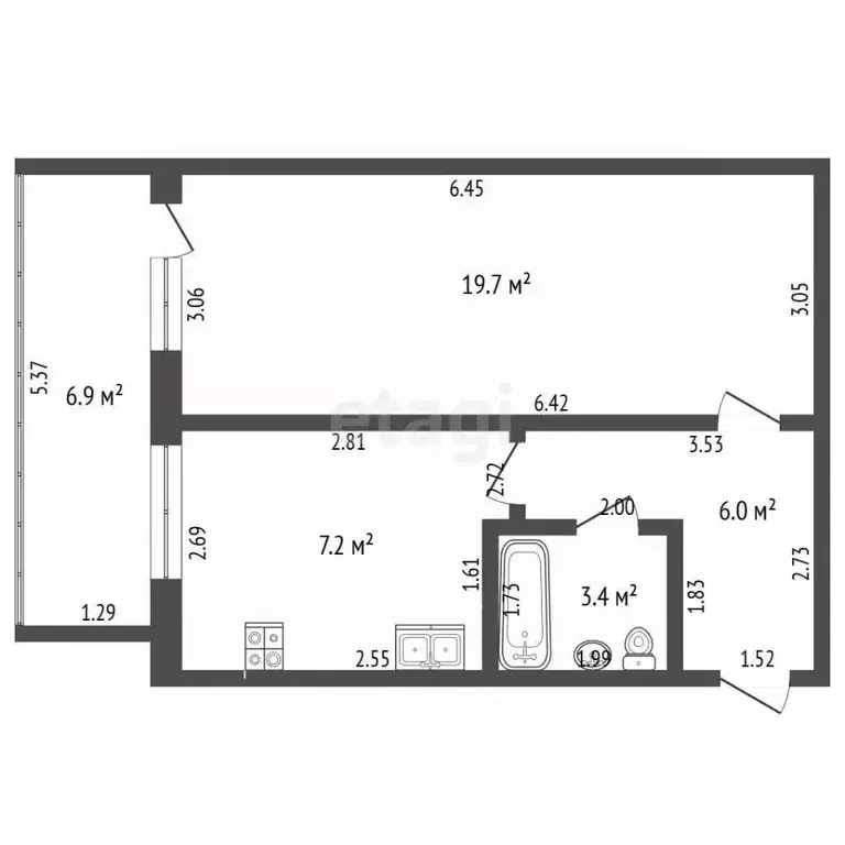 1-к кв. Башкортостан, Стерлитамак ул. Строителей, 12 (36.3 м) - Фото 2