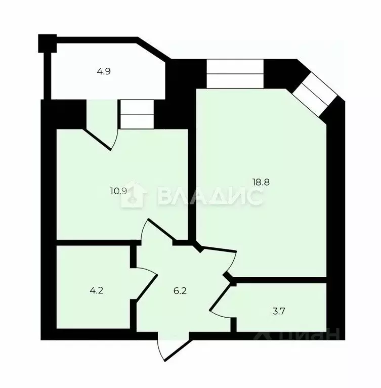 1-к кв. Владимирская область, Владимир Офицерская ул., 1Ак1 (42.9 м) - Фото 2