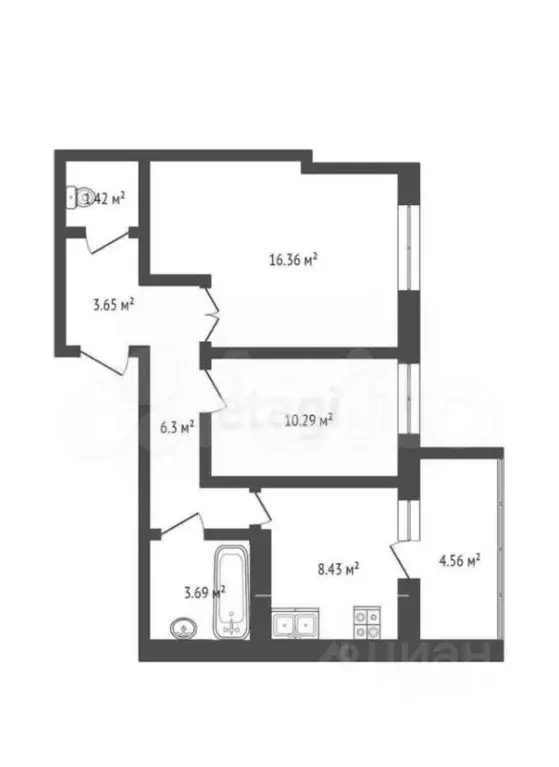 2-к кв. Калужская область, Калуга бул. Сиреневый, 14 (50.4 м) - Фото 2