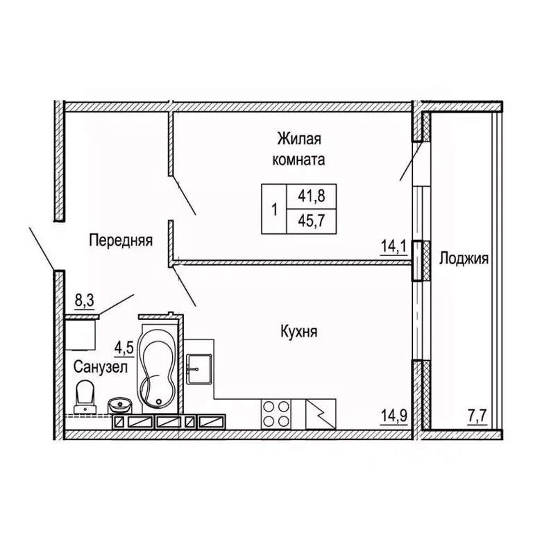 1-к кв. Приморский край, Владивосток На Черняховского жилой квартал,  ... - Фото 0
