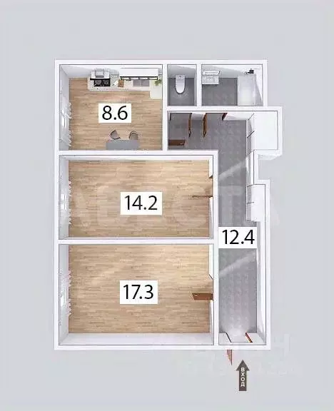 2-к кв. Омская область, Омск ул. 9-я Линия, 157 (58.6 м) - Фото 1