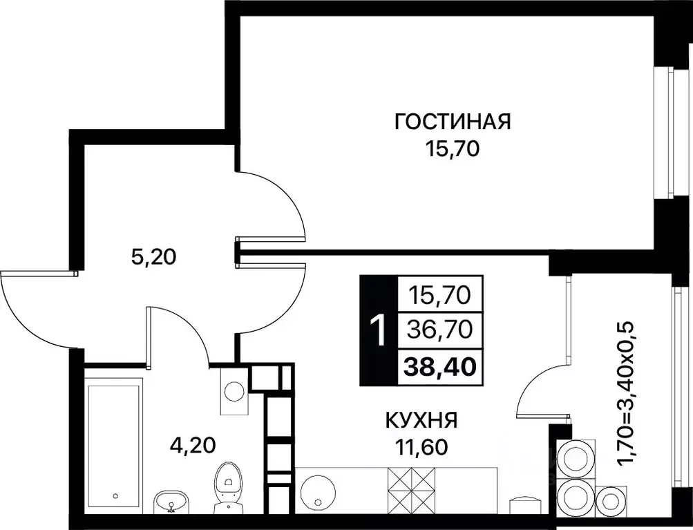 1-к кв. Ростовская область, Ростов-на-Дону ул. Берберовская (38.4 м) - Фото 0