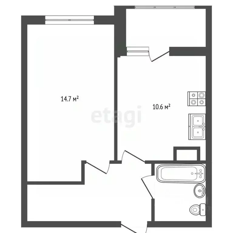 1-к кв. Санкт-Петербург ул. Парфеновская, 14к1 (35.7 м) - Фото 2