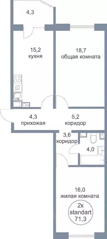 2-к кв. Московская область, Солнечногорск городской округ, д. Голубое ... - Фото 1