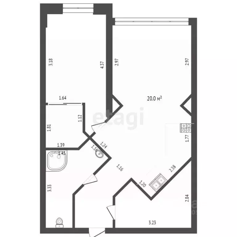 2-к кв. Ростовская область, Ростов-на-Дону Соборный пер., 90 (50.5 м) - Фото 2