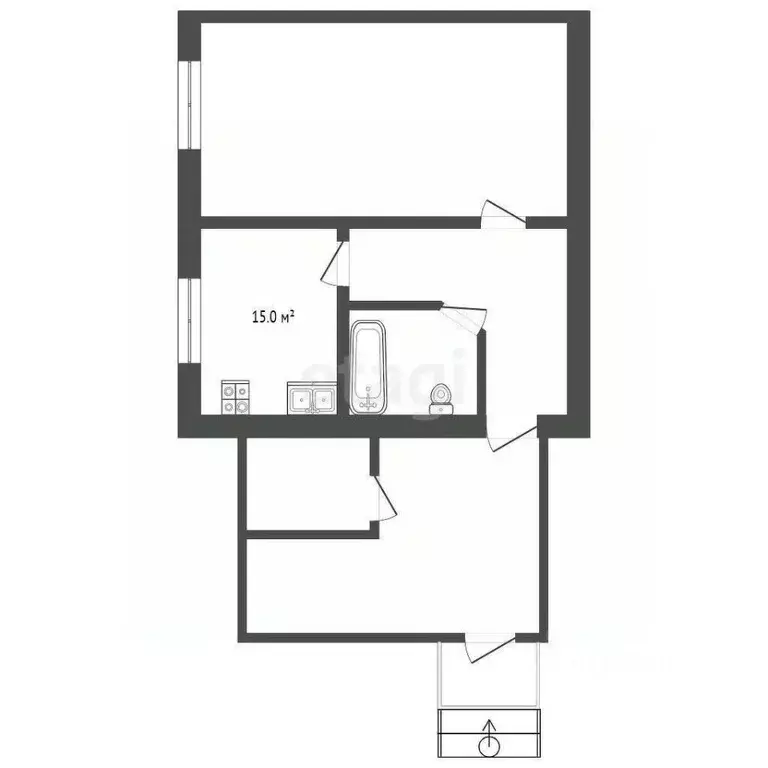 1-к кв. Тюменская область, Тюменский муниципальный округ, д. ... - Фото 1