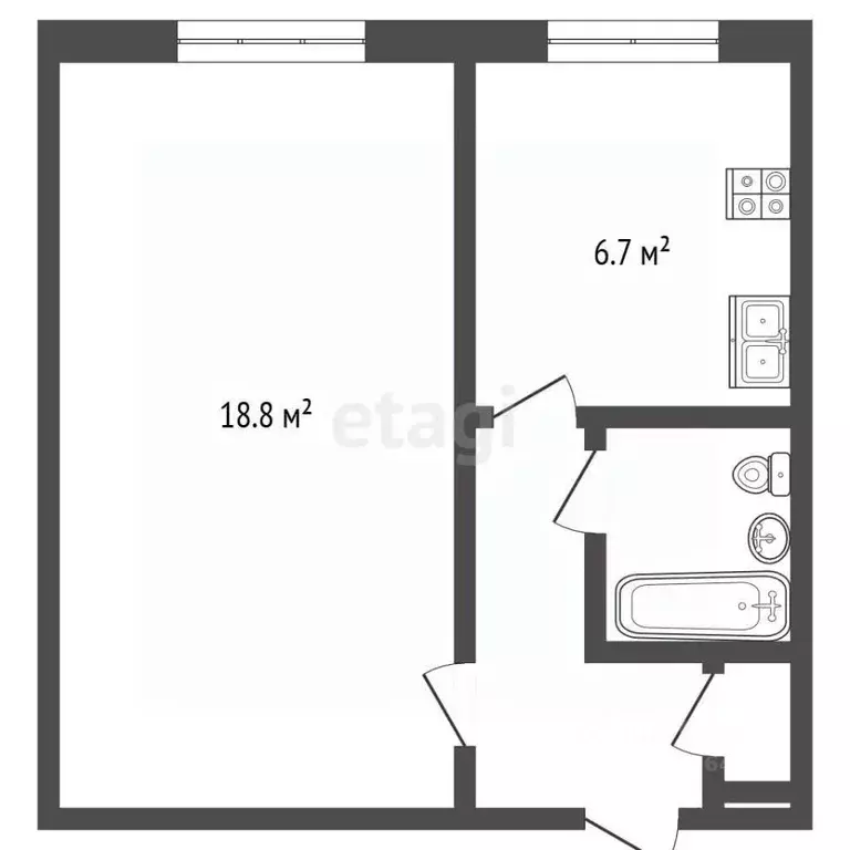1-к кв. Москва ул. Старый Гай, 10 (32.8 м) - Фото 1