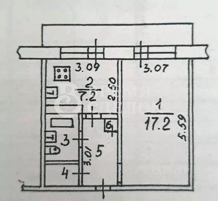 1-к кв. Владимирская область, Владимир Ново-Ямская ул., 23 (33.4 м) - Фото 1