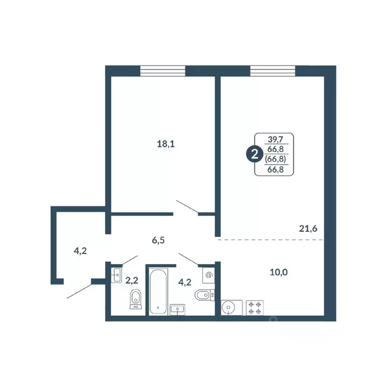 2-к кв. Кировская область, Киров Скандинавия жилой комплекс (66.8 м) - Фото 1