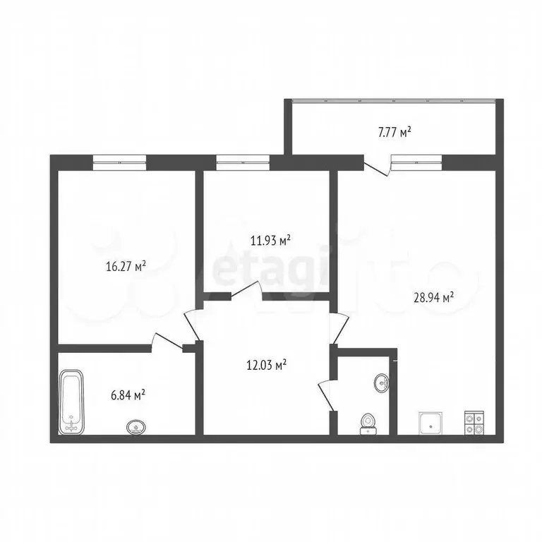 2-к. квартира, 80 м, 8/9 эт. - Фото 0