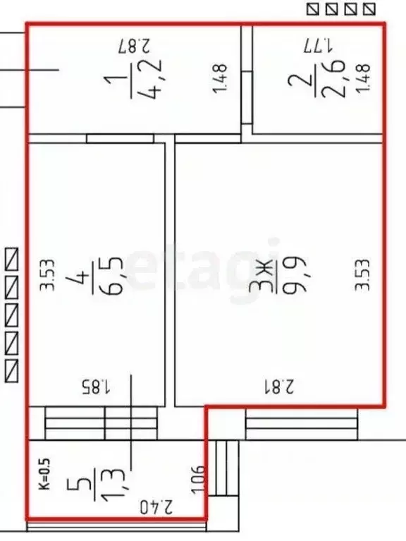 1-к кв. Калининградская область, Пионерский Октябрьская ул., 2Ак1 ... - Фото 2