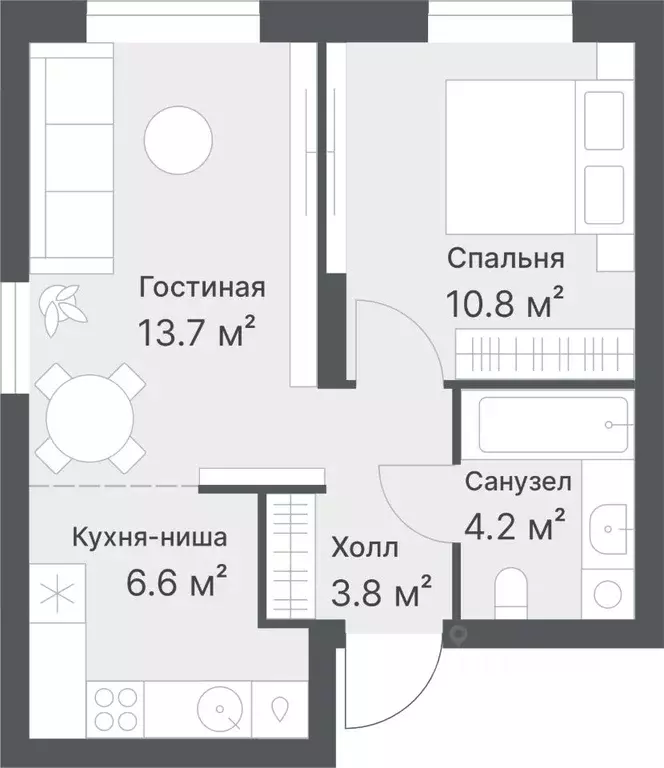 2-к кв. Тюменская область, Тюмень Кремлевская ул., 95 (39.1 м) - Фото 0