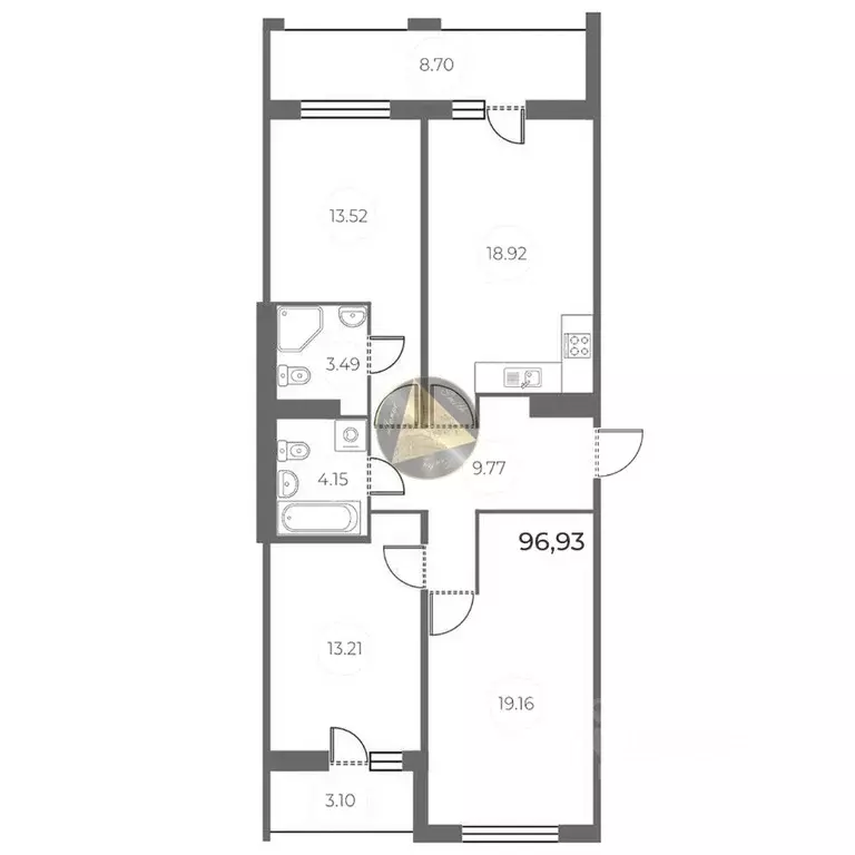 3-к кв. Санкт-Петербург ш. Суздальское, 8 (96.93 м) - Фото 2