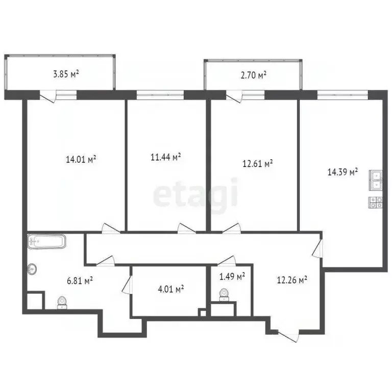 3-к кв. Санкт-Петербург ш. Суздальское, 22к2 (78.7 м) - Фото 1