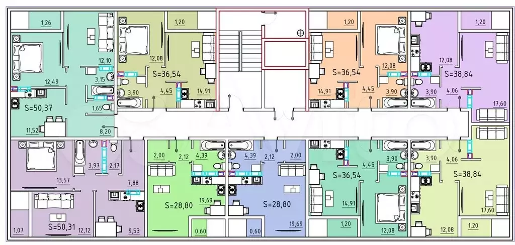 Квартира-студия, 28,8 м, 3/8 эт. - Фото 1