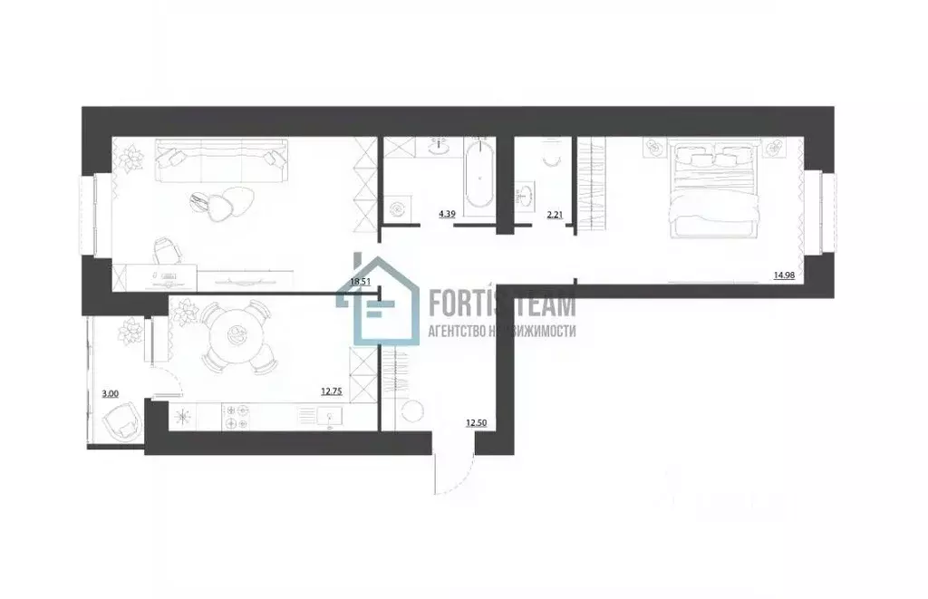 2-к кв. Ярославская область, Ярославский муниципальный округ, пос. ... - Фото 2