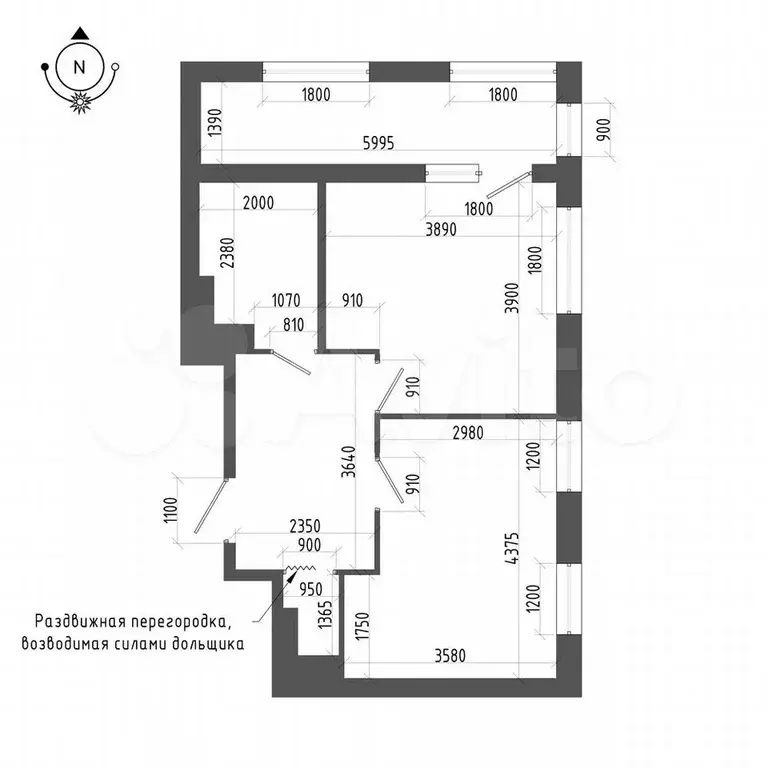 1-к. квартира, 47,5 м, 6/18 эт. - Фото 1
