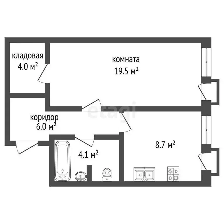 1-комнатная квартира: Ялуторовск, улица Свободы, 232А (42.3 м) - Фото 1