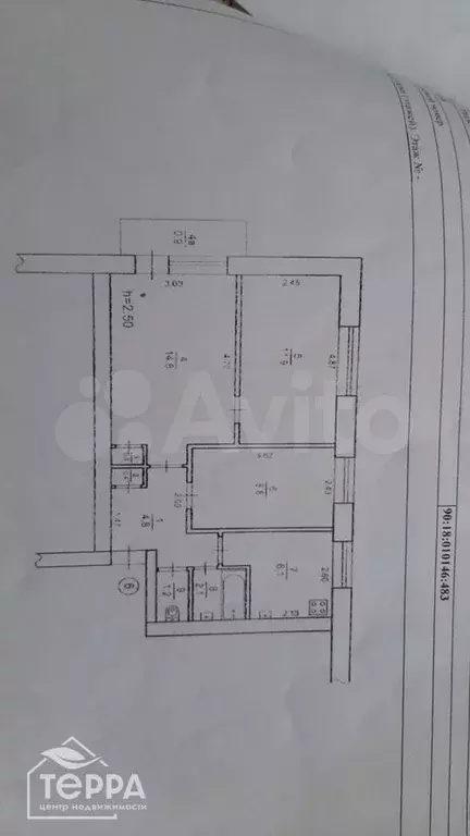 3-к. квартира, 50,1 м, 2/5 эт. - Фото 0