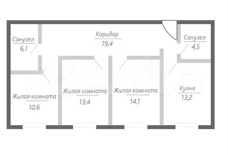 3-к. квартира, 81,3 м, 2/15 эт. - Фото 0