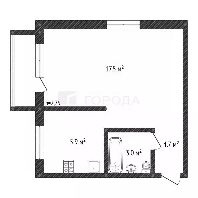 1-к кв. Алтайский край, Барнаул Парковая ул., 47 (32.0 м) - Фото 2