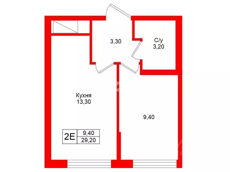 1-к кв. Санкт-Петербург просп. Крузенштерна, 4 (29.2 м) - Фото 1