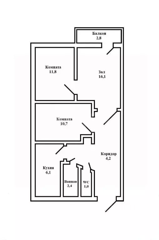 3-к кв. Калининградская область, Светлый Советская ул., 24 (53.2 м) - Фото 2