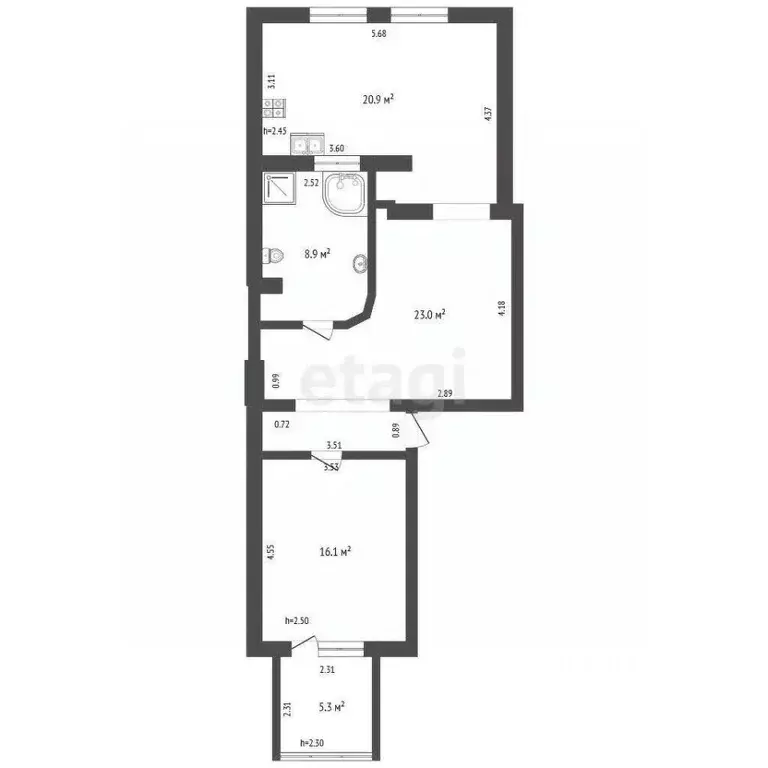 2-к кв. Крым, Саки ул. Курортная (74.2 м) - Фото 1
