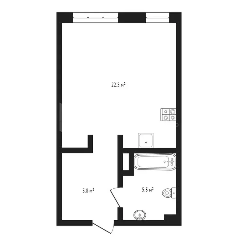 Квартира-студия: Тюмень, Краснооктябрьская улица, 8 (33.56 м) - Фото 0