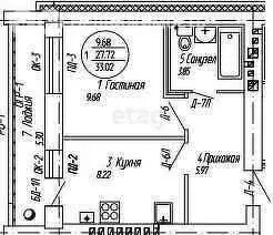 1-комнатная квартира: Республика Марий Эл, городской округ Йошкар-Ола, ... - Фото 1