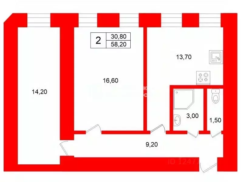 2-к кв. Санкт-Петербург 11-я Красноармейская ул., 7 (58.2 м) - Фото 2