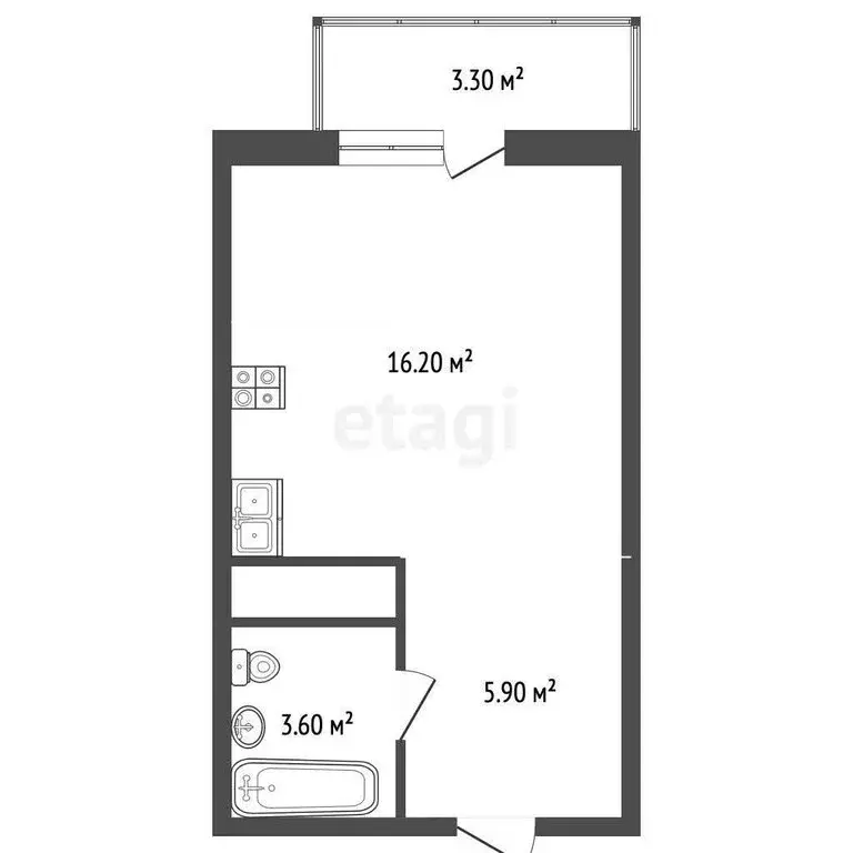 Квартира-студия: Ростов-на-Дону, улица Мечникова, 41/53 (28 м) - Фото 0