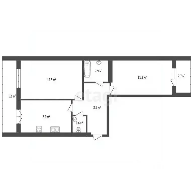 2-к кв. Марий Эл, Йошкар-Ола городской округ, с. Семеновка ул. ... - Фото 2