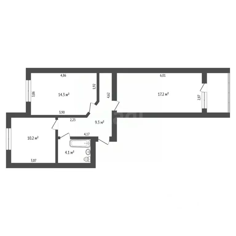 2-к кв. Амурская область, Благовещенск ул. Василенко, 3/4 (55.0 м) - Фото 2