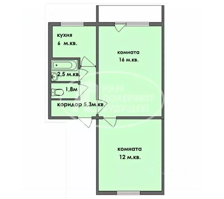 2-к кв. Челябинская область, Челябинск Пермская ул., 55 (43.5 м) - Фото 2